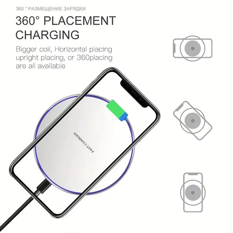 30W Wireless Charger for Iphone 15 14 13 12 X Pro Max Induction Fast Charging Pad Dock Station for Samsung S23 S22 Xiaomi Huawei